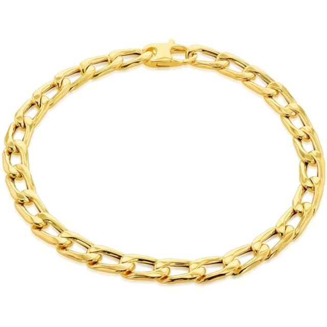 Be You 9ct Gold Curb Bracelet Yellow Gold male 8.25in