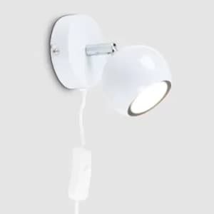 Mini Eyeball Single White Plug In Spotlight