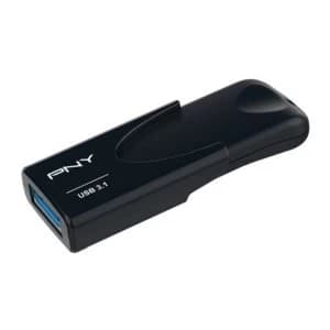 PNY 128GB USB 3.1 Memory Pen Attache 4 Capless Sliding Design Black