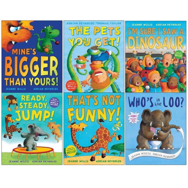 Jeanne Willis and Thomas Taylor 6 Books Collection Set, Pets You Get, Ready Steady Jump Thomas Taylor Books
