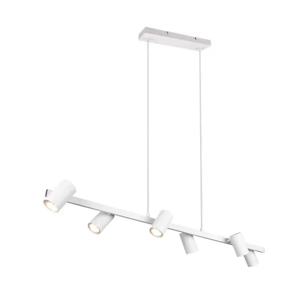Marley Modern 6 Light Bar Pendant Ceiling Light White Matt
