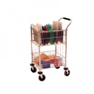 Slingsby Mail Room Trolley With 2 Baskets Chrome 320537
