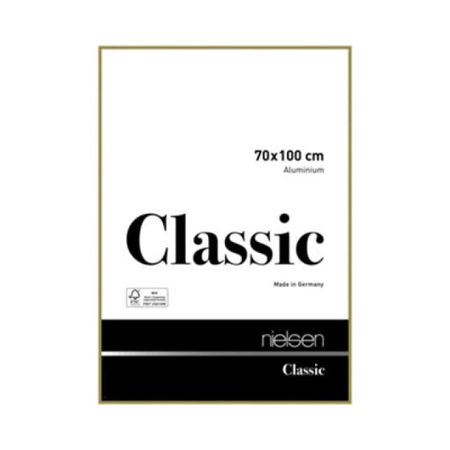 Nielsen Classic Polished Gold Aluminium Picture Frame 70X100Cm - With Float Glass And Push/turn Clips