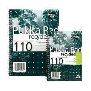 Pukka Pad Notebook Recycled Wirebound Perforated Punched Ruled 110pp 80gsm A5 Pack 3
