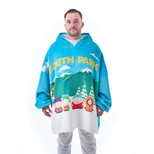 South Park South Park Men Blanket Hoodie in Blue Blue One Size Male 5063203036585