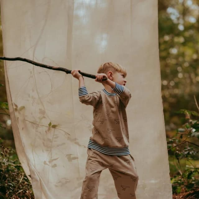 Lilly + Sid Dino Print Sweatshirt in Grey Size: 6-12 m Grey Unisex 6-12 m