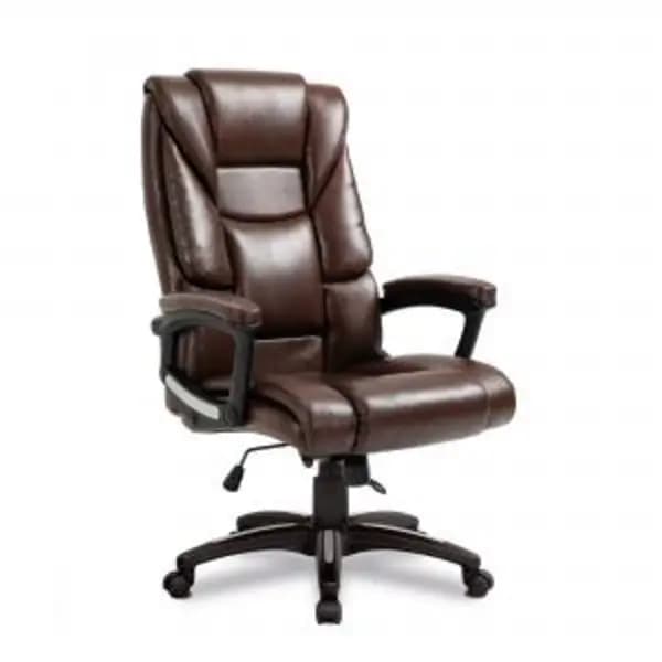 Titan Nautilus Designs Titan Oversized High Back Leather Effect Executive Office Chair With Integral Headrest and Fixed Arms Brown - BCP/G344/BW BCP/G