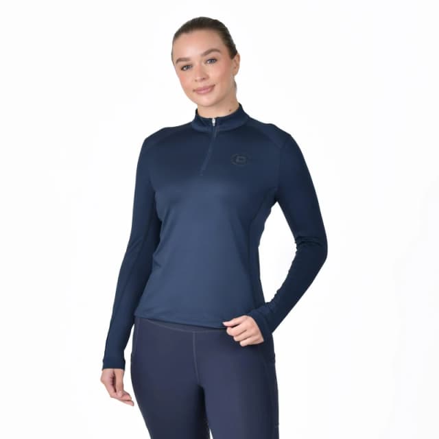 Dublin Breathable Long Sleeve Riding Top Navy female 10 (S)