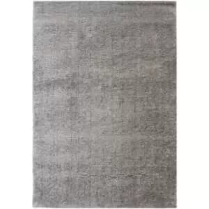 Modern Very Soft Velvet Shaggy Silver Rug Deep Pile Home Carpet in 120x170cm (4'x5'6'')
