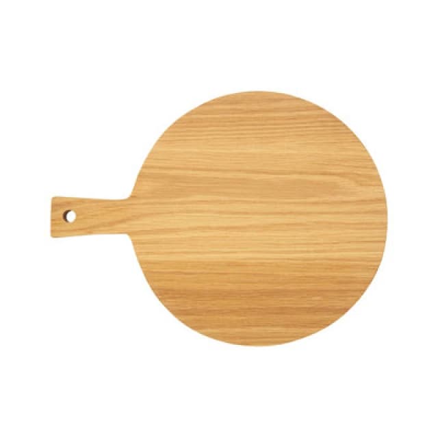 Premier Housewares Large Oak Wood Paddle Chopping Board, Round Cutting Board for Kitchen, Stylish Natural Wood Chopping Board Natural