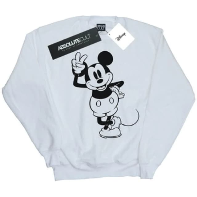 Disney Mickey Mouse Peace Hand Sweatshirt White male