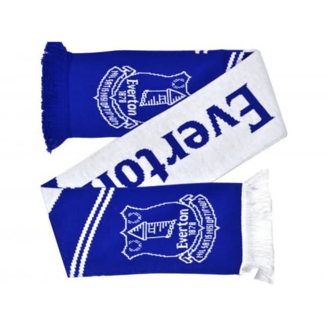 Everton FC Mens Vertigo Jacquard Knitted Scarf in Mid Blue Mid Blue Male One Size