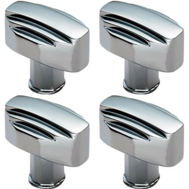 Loops 4x Square Cabinet Door Knob Geometric Design 30 x 20mm Polished Chrome Multi unisex