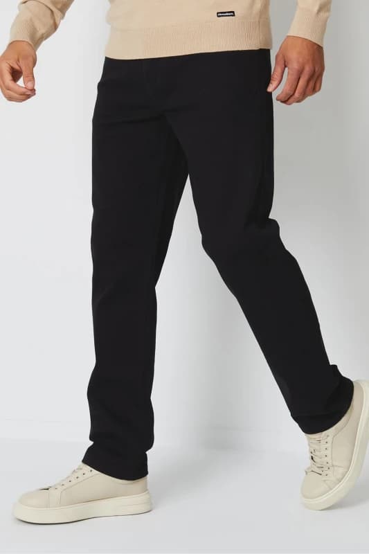 Threadbare Threadbare Men 'Canterbury' Straight Fit Jeans With Stretch in Black Size: 32R Black 32R Male 7625914308108