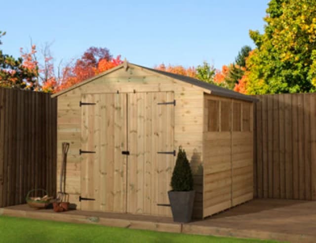 Empire Sheds Empire 9800 Premier Apex Shed Double Door Windows 8X10