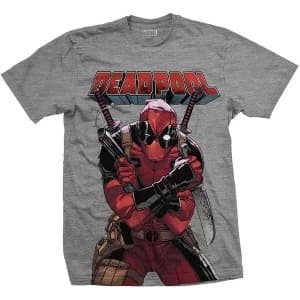 Marvel Comics - Deadpool Big Print Unisex Large T-Shirt - Grey