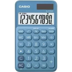 Casio SL-310UC-BU Pocket calculator Blue Display (digits): 10 solar-powered, battery-powered (W x H x D) 70 x 8 x 118 mm