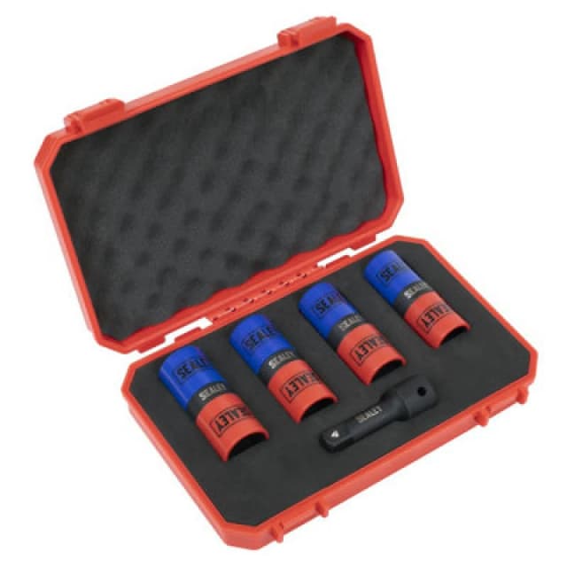 Sealey 5 Piece 1/2" Drive Double Ended Alloy Wheel Impact Socket Set SX1820S Drive: 1/2"
