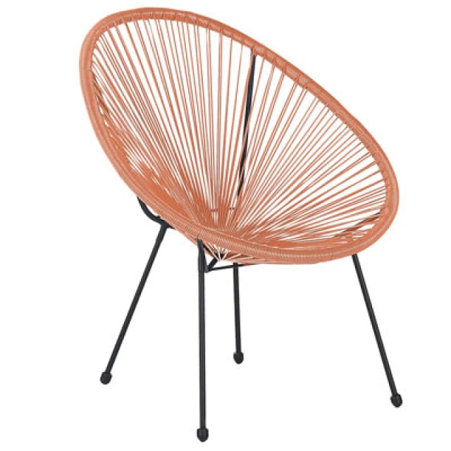 Beliani Garden Chair Acapulco Ii Pe Rattan Orange