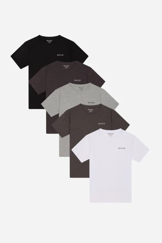 Nicce Spacey 5 Pack T-Shirts - Multi Multi S