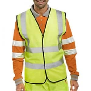 B Seen Waistcoat Hi-Vis Polyester 3XL Yellow