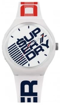 Superdry Mens White Silicone Strap Watch