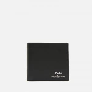 Polo Ralph Lauren Mens Smooth Leather Bifold Coin Wallet - Black