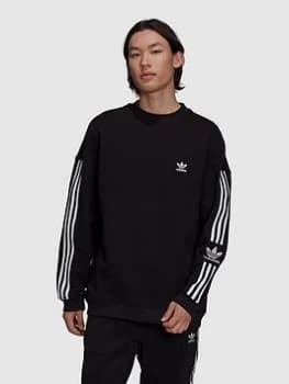 adidas Originals Lock Up Crew Sweat Top - Black, Size L, Men