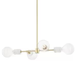 Asime 4 Light Pendant Brass