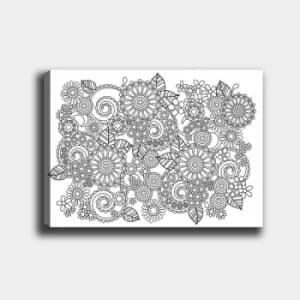 MANDALA21 White Black Decorative Canvas Painting