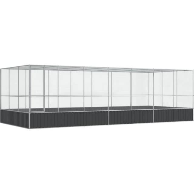 VIDAXL Vidaxl - Aviary with Extension Silver 725x307x212cm Steel 8721012424739