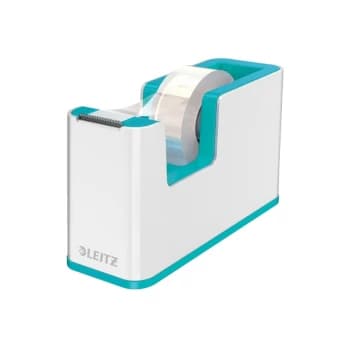 WOW Tape Dispenser Incl. Tape for Convenient One-hand Operation White/Ice Blue - Outer Carton of 4