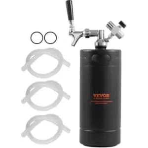 VEVOR Beer Growler Tap System, 128Oz 4L Mini Keg, 304 Stainless Steel Pressurized Beer Growler, Keg Growler with Pressure Display, CO2 Regulator