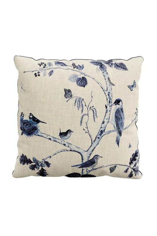 Sanderson 'Woodland Chorus' Cotton Cushion Light Beige