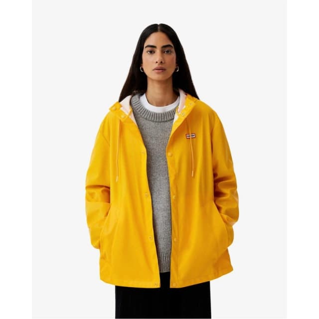 Hunter Womens Izzy Short Weather-Resistant Rain Anorak Gold Fusion female 10 (S)