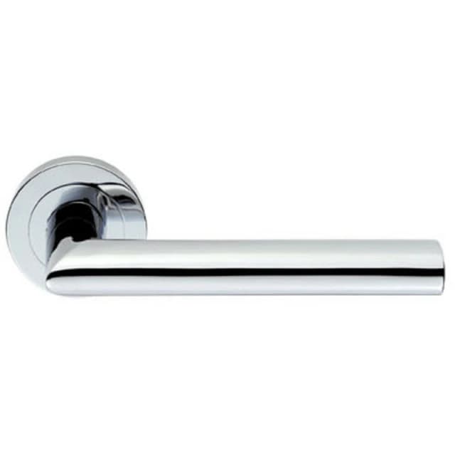 Loops PAIR Straight Mitred Bar Handle on Round Rose Concealed Fix Polished Chrome Multi