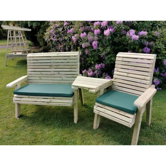 Churnet Valley Garden Furniture Ltd Ergo Trio Set Straight Tray - Timber - 75 x W220 x H105cm in Brown Brown Unisex