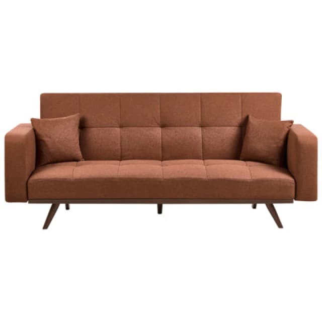Beliani Sofa Bed 3 Seater Hjulby Golden Brown