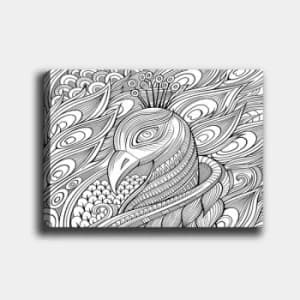 MANDALA10 White Black Decorative Canvas Painting
