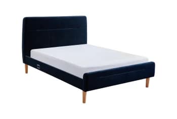Koble Nodd Smart Double Velvet Bed Frame - Blue