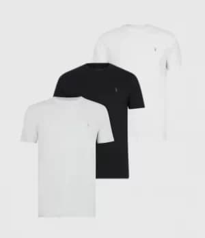 AllSaints Mens Tonic Crew T-Shirt 3 Pack, Opt/jet/quarry GRY, Size: S