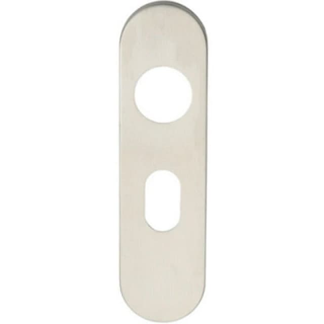 Loops PAIR Radius UK Oval Cylinder Plate Cover 170 x 45 x 8mm Satin Steel Metallics unisex