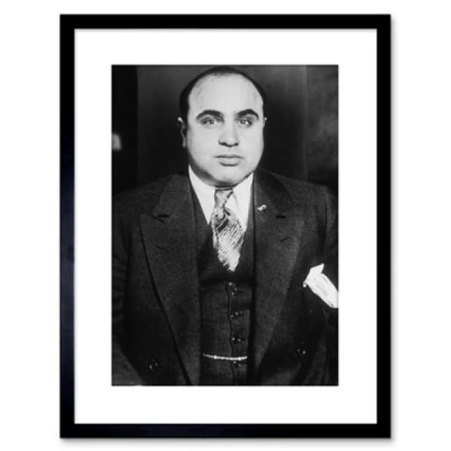 Artery8 Wall Art Print Al Capone 1935 Photo Chicago Gangster Artwork Framed 9X7 Inch