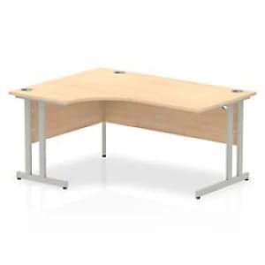 Trexus Radial Desk Left Hand Silver Cantilever Leg 1600mm Maple Ref