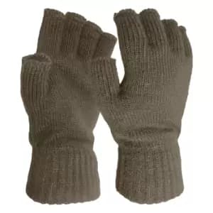 FLOSO Mens Fingerless Winter Gloves (One Size) (Dark Grey)
