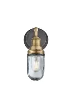 Brooklyn Outdoor & Bathroom Wall Light, Brass Holder, Brass Ring