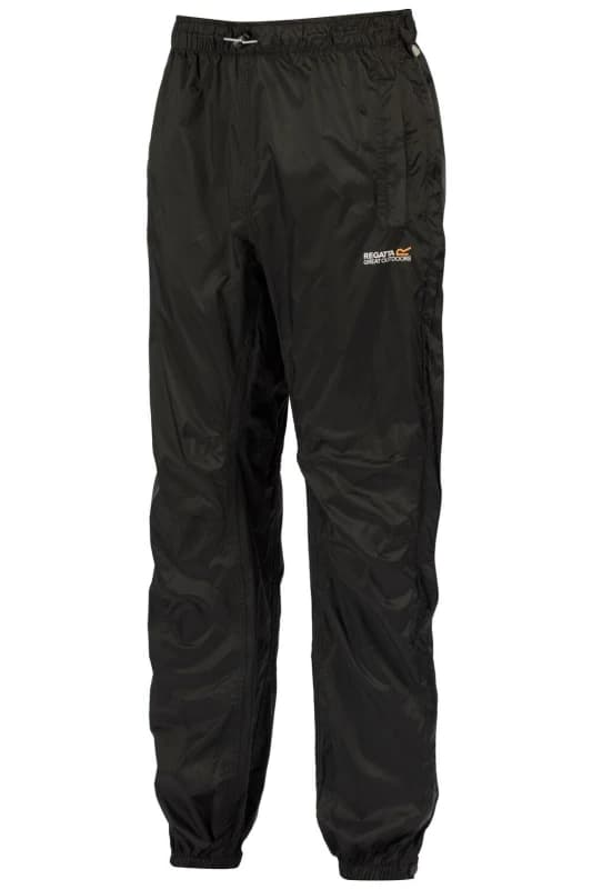 Regatta Mens Active Packaway Light Waterproof Overtrousers XL- Waist 38-40', (97-102cm) Black MW310-800-XL