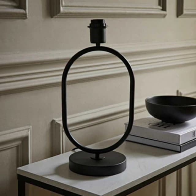 ValueLights ValueLights Antonia Metal Oval Stem Table Lamp Base in Black One Size Unisex 5016529271284