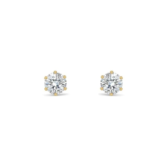 Jewelco London 9ct Gold CZ 6 Claw Solitaire Stud Earrings, 4mm ½ Carat - JES098 Gold unisex