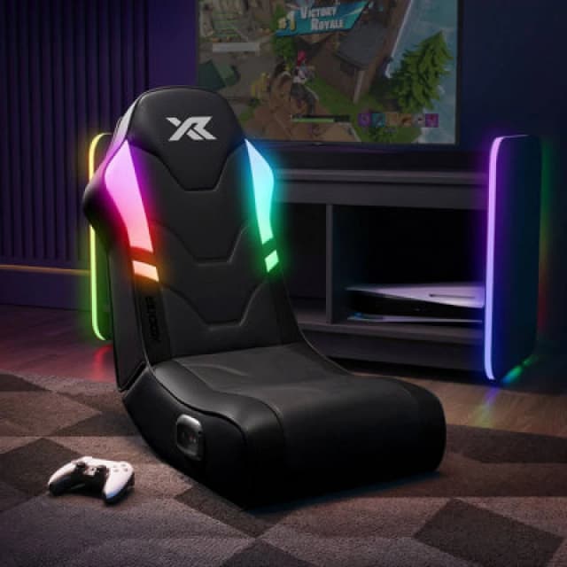 X Rocker Shadow RGB 2.0 Audio Floor Rocker With App Controlled LED Lights - Black 2025056